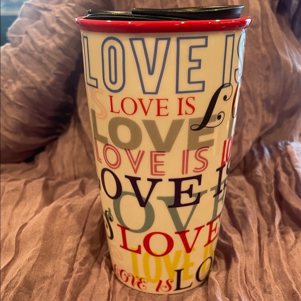 Starbucks Colorful 'Love Is' Travel Mug